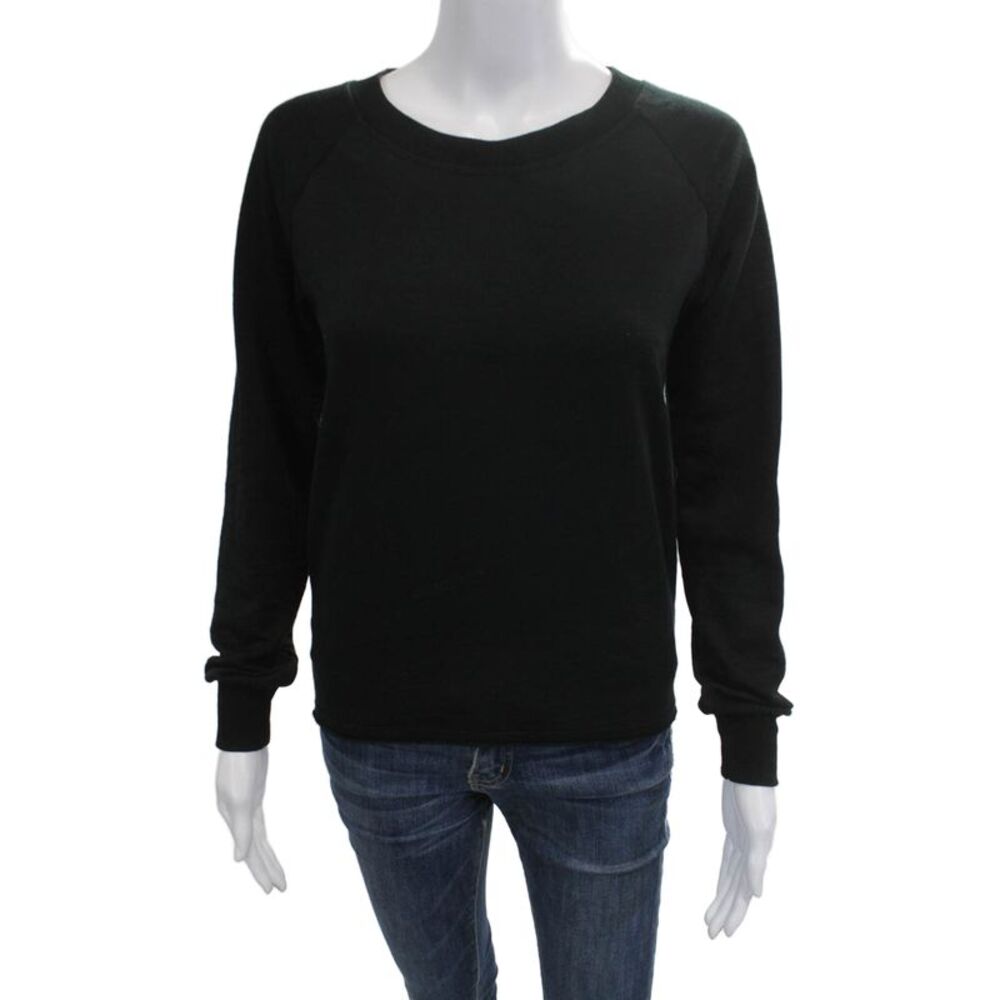 Alternative Womens Pullover Sweatshirt Black Long Sleeve Size XS